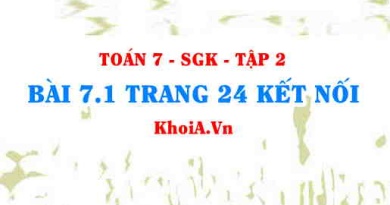 Bài 7.1 trang 24 Toán 7 Kết nối tri thức Tập 2